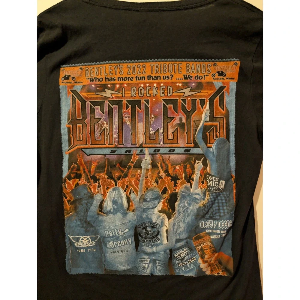 Bentley's Saloon T-Shirt Womens XXL Black Excellent 2022 Tribute Bands Graphic